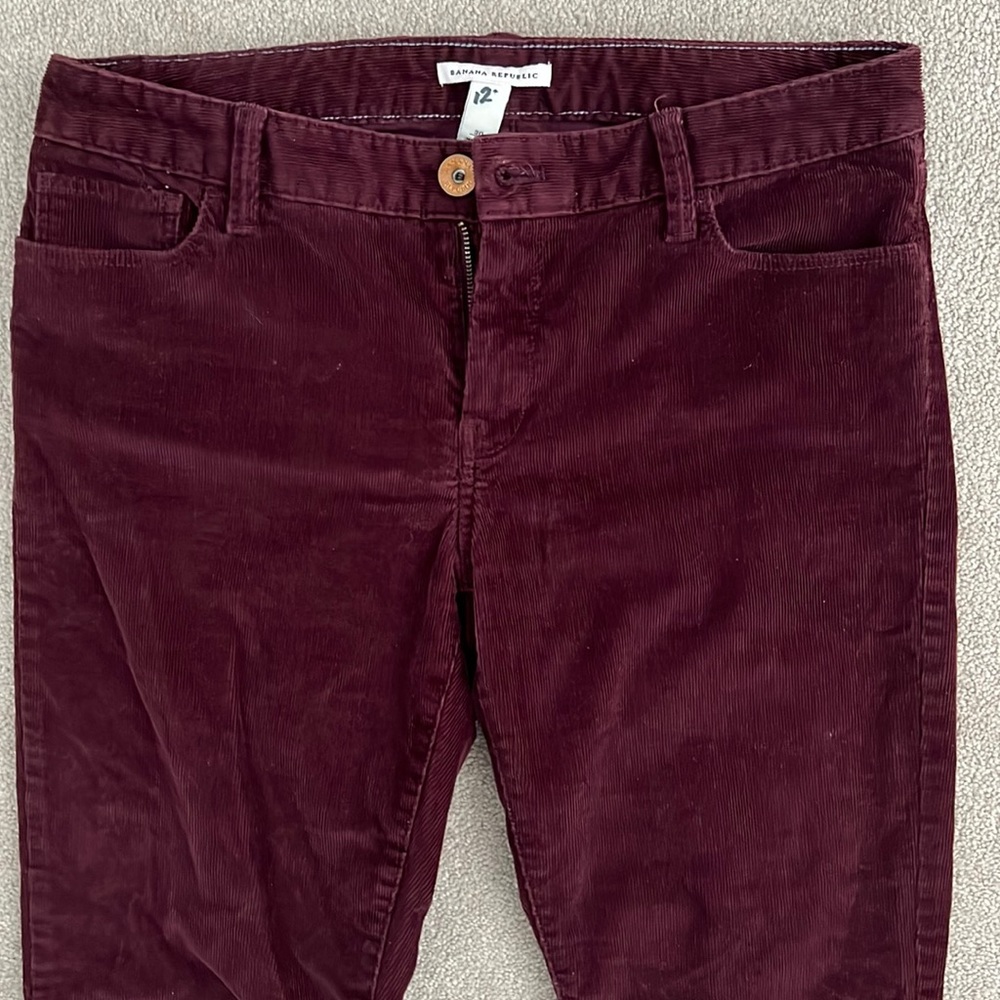 Banana Republic Burgundy Straight Leg Corduroy Pants